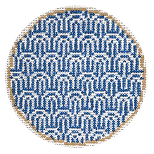 Blue and White Insert Painted Canvas Anne Fisher Needlepoint LLC 