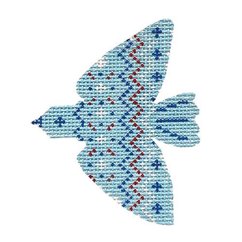 Blue Bird Ornament (HTD) Painted Canvas Hello Tess  - 1