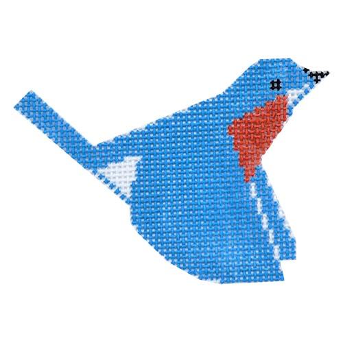 Blue Bird Ornament Painted Canvas Charley Harper  - 1