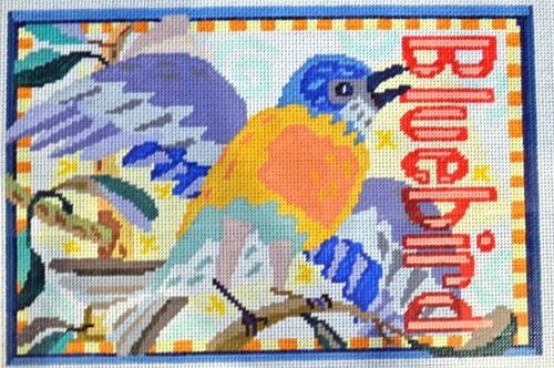 Blue Bird Painted Canvas Birds of a Feather  - 1