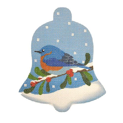 Blue Bird Snow Bell Painted Canvas Pepperberry Designs 