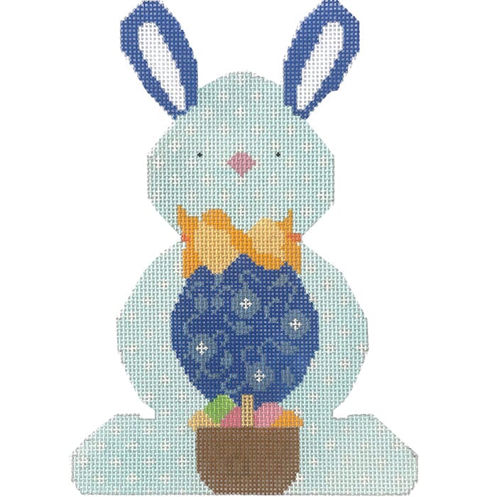 Blue Bunny Painted Canvas NeedleDeeva 