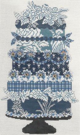 Blue Cake Painted Canvas Cooper Oaks Design  - 1