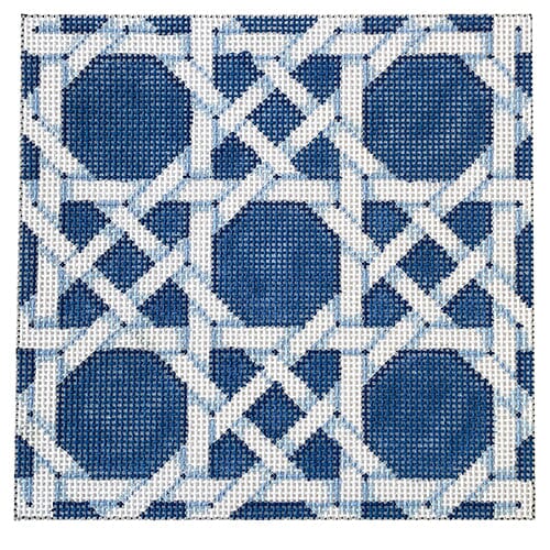 Blue Caning Square Painted Canvas Associated Talents 