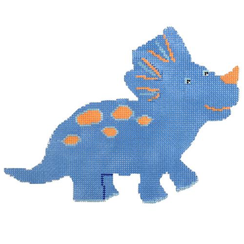 Blue Ceratops Dinosaur Painted Canvas A Stitch in Time  - 1