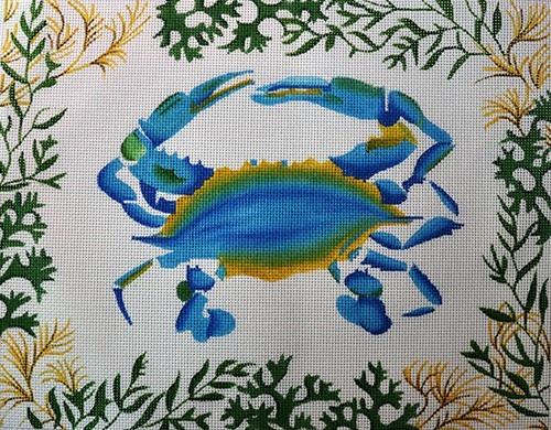 Blue Crab Painted Canvas Kate Dickerson Needlepoint Collections  - 1