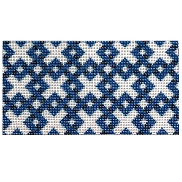 Blue Diagonal Lattice Insert | Needlepoint.Com