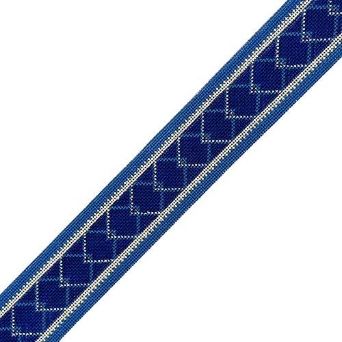 Blue Diamond Guitar Strap Painted Canvas Anne Fisher Needlepoint LLC  - 1