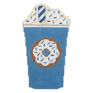 Blue Donut Cup Painted Canvas Rachel Donley 
