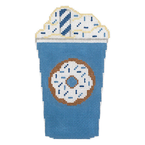 Blue Donut Cup Painted Canvas Rachel Donley  - 1