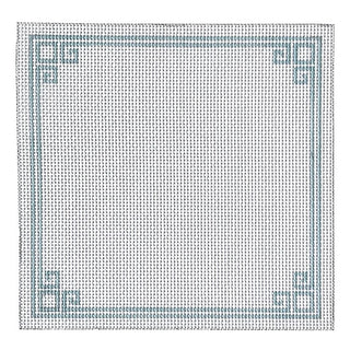 Blue Geometric Ring Bearer Pillow Painted Canvas Susan Battle Needlepoint 
