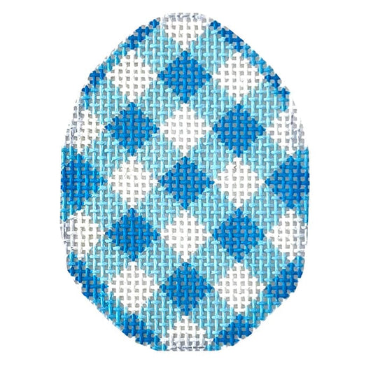 Blue Gingham Mini Egg Painted Canvas Associated Talents 