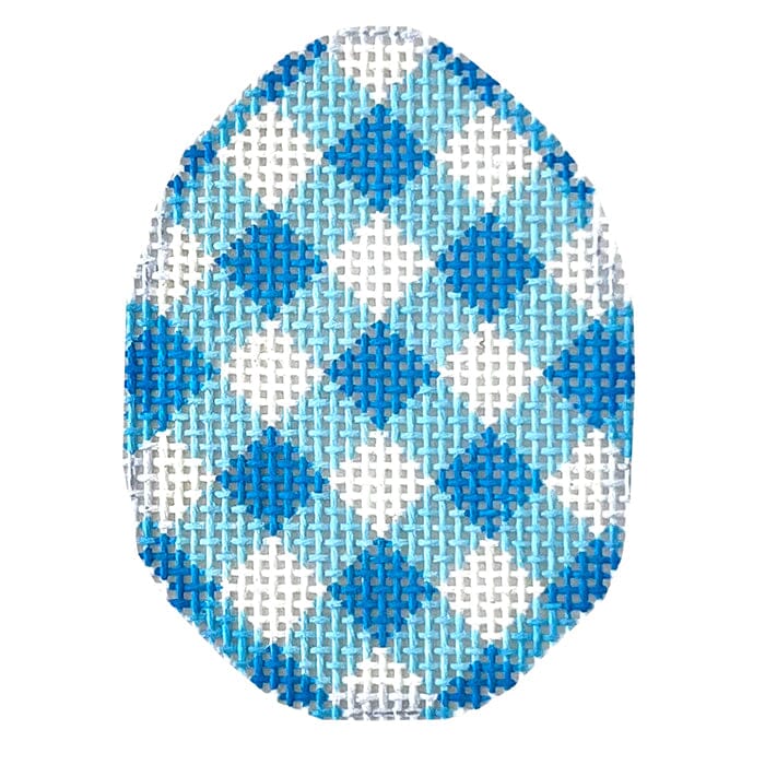 Blue Gingham Mini Egg Painted Canvas Associated Talents  - 1