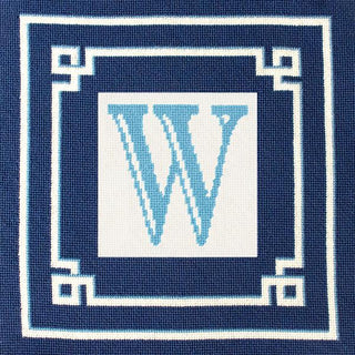 Blue Greek Key Pillow Kit Kits Needlepoint To Go 
