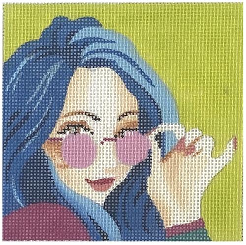 Blue Haired Lady Painted Canvas Colors of Praise 