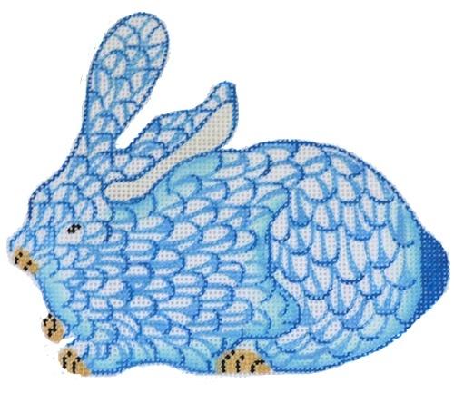 Blue Herend Bunny Ornament Painted Canvas Kate Dickerson Needlepoint Collections 