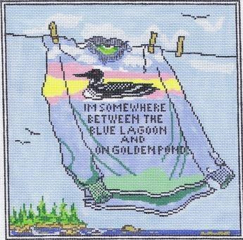 Blue Lagoon/On Golden Pond Painted Canvas Susan Wallace Barnes  - 1