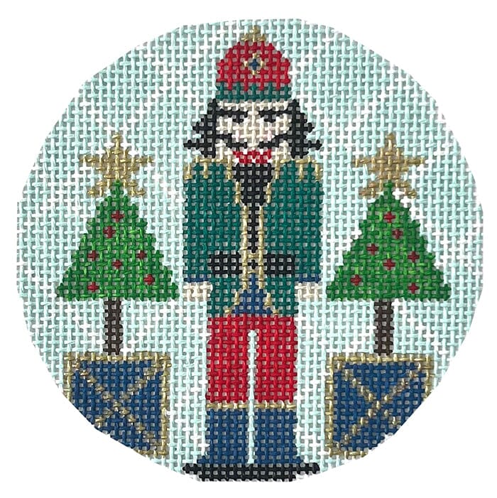 Blue Nutcracker Round Painted Canvas KCN Designers  - 1