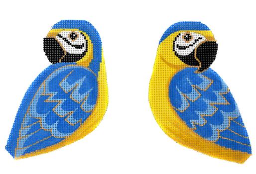 Blue Parrot Painted Canvas Labors of Love Needlepoint  - 1