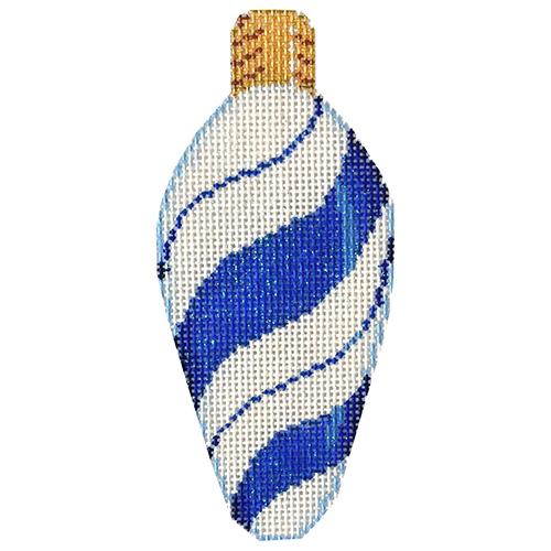 Blue Peppermint Swirl Light Bulb Painted Canvas Associated Talents 