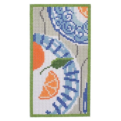 Blue Plate Eyeglass Case Painted Canvas Pippin  - 1