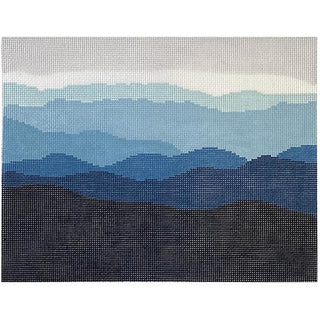 Blue Ridge Mountain Range on 13 Painted Canvas Blue Ridge Stitchery 
