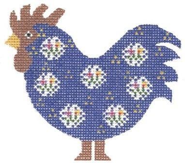 Blue Rooster Painted Canvas Cooper Oaks Design 
