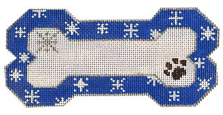 Blue Snowflake Bone Ornament Painted Canvas Danji Designs 
