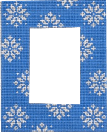 Blue Snowflake Frame Painted Canvas Pepperberry Designs 