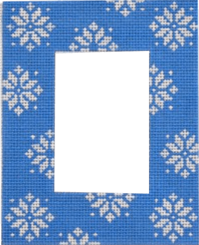 Blue Snowflake Frame Painted Canvas Pepperberry Designs  - 1