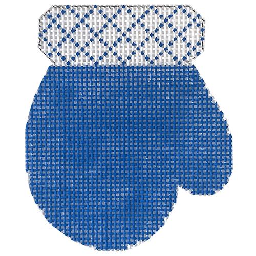 Blue Snowflakes Charm Mitten with Stitch Guide Painted Canvas Danji Designs  - 1