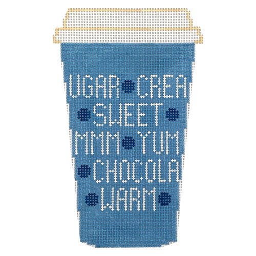 Blue Sweet Words Cup Painted Canvas Rachel Donley  - 1