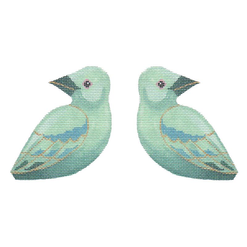 Blue Tanager Painted Canvas Labors of Love Needlepoint 