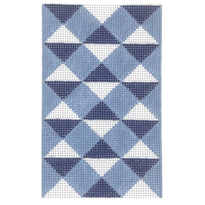 Blue Tile Glasses Case Painted Canvas Initial K Studio  - 1