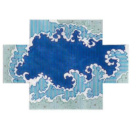 Blue Waves Brick Cover Painted Canvas Patti Mann  - 1