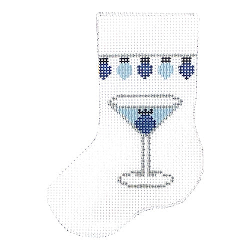 Blueberry Martini Stocking Painted Canvas J. Child Designs  - 1