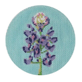 Bluebonnets Round Painted Canvas Atlantic Blue Canvas 
