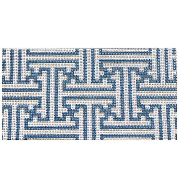 Blue/White Fretwork Insert Painted Canvas Associated Talents 