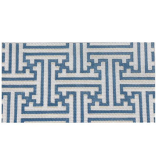 Blue/White Fretwork Insert Painted Canvas Associated Talents 