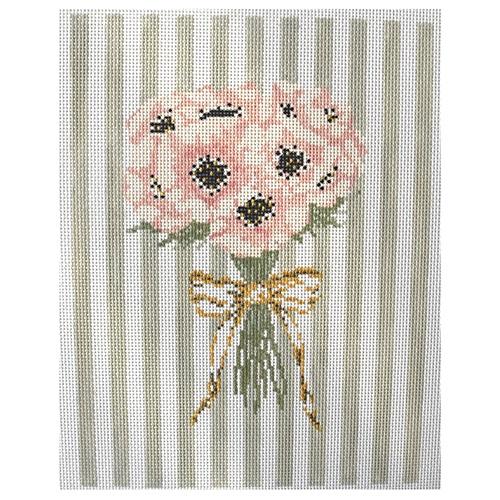 Blushing Bouquet Painted Canvas The Plum Stitchery  - 1