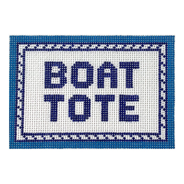 Boat Tote Painted Canvas Initial K Studio  - 1