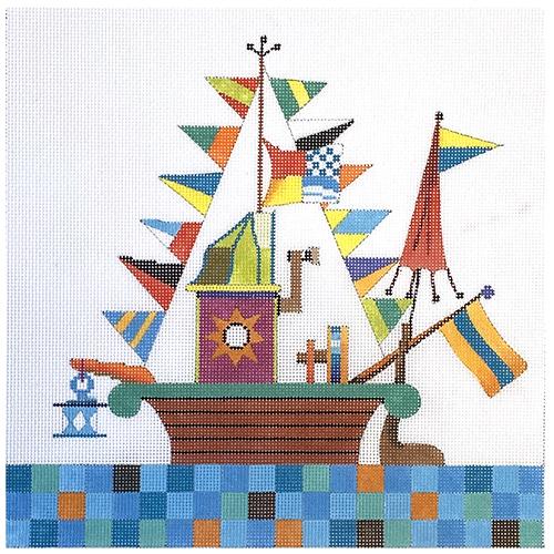 Boat   Whimsy Painted Canvas Colors of Praise  - 1