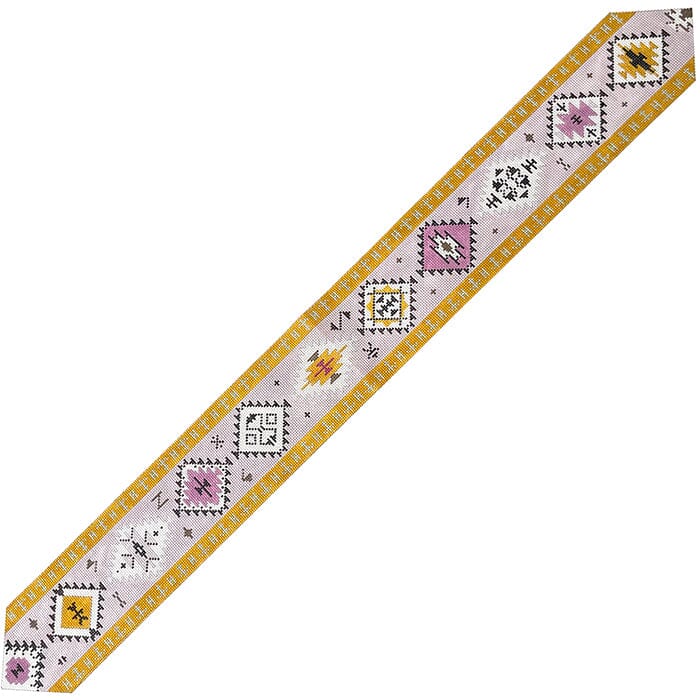 Boho Belt   Yellow & Pale Lavender Painted Canvas Colors of Praise  - 1