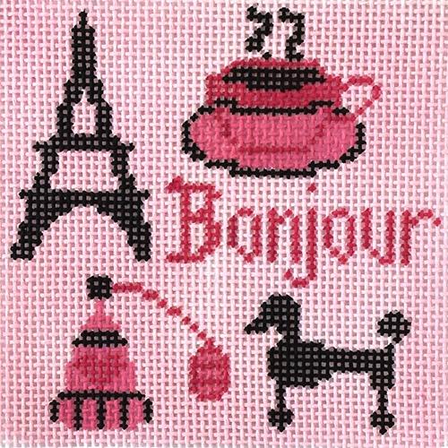Bonjour Insert Painted Canvas The Meredith Collection 