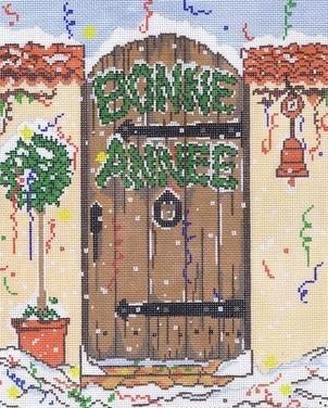 Bonne Annee Painted Canvas Susan Wallace Barnes 