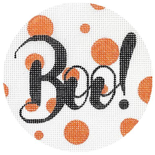 Boo! Dots Round Painted Canvas A Poore Girl Paints 
