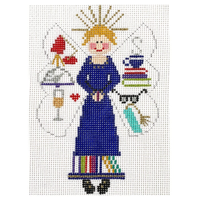 Bookclub Angel with Stitch Guide Painted Canvas The Princess & Me  - 1