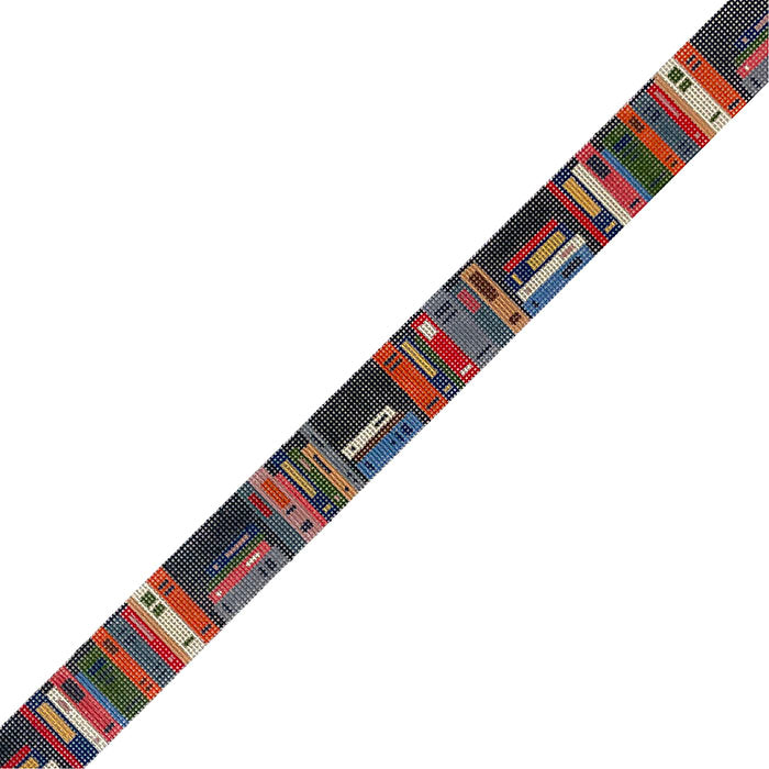 Books on a Shelf Belt Painted Canvas Susan Roberts Needlepoint Designs Inc.  - 1