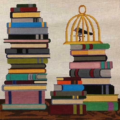 Books Painted Canvas A Stitch in Time 
