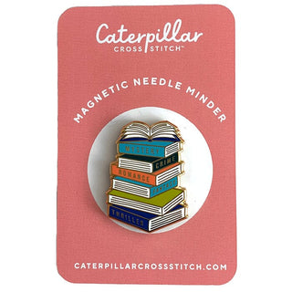 Books Stack Enamel Needleminder Accessories Caterpillar Cross 
